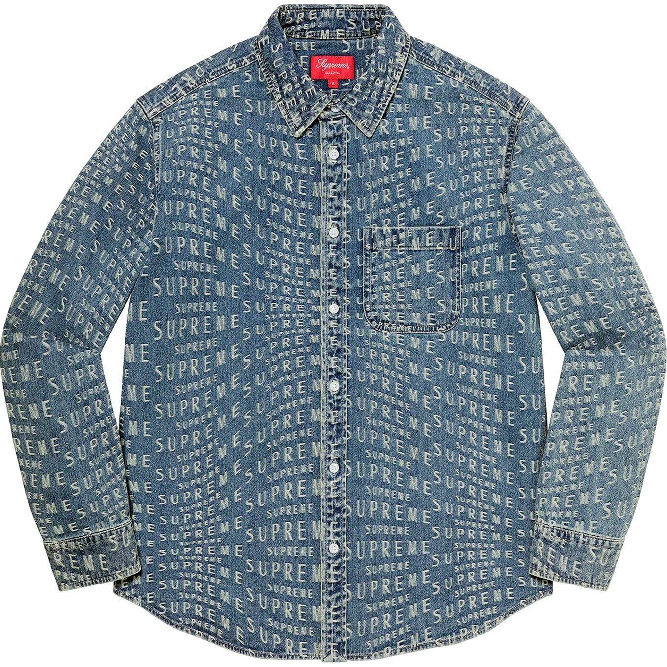 Warp Jacquard Logos Denim Shirt view 3
